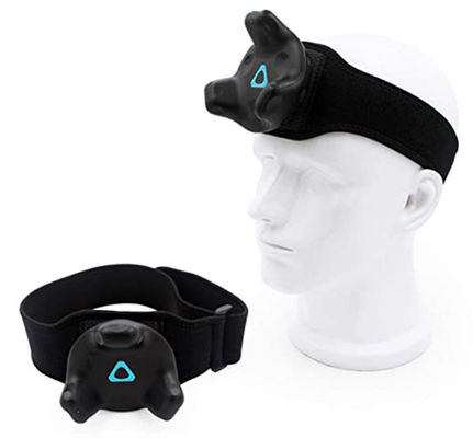 Des courroies de jeu de VR sont employées pour la taille et les mains. Elles sont élastiques et confortables sur la tête et les pieds